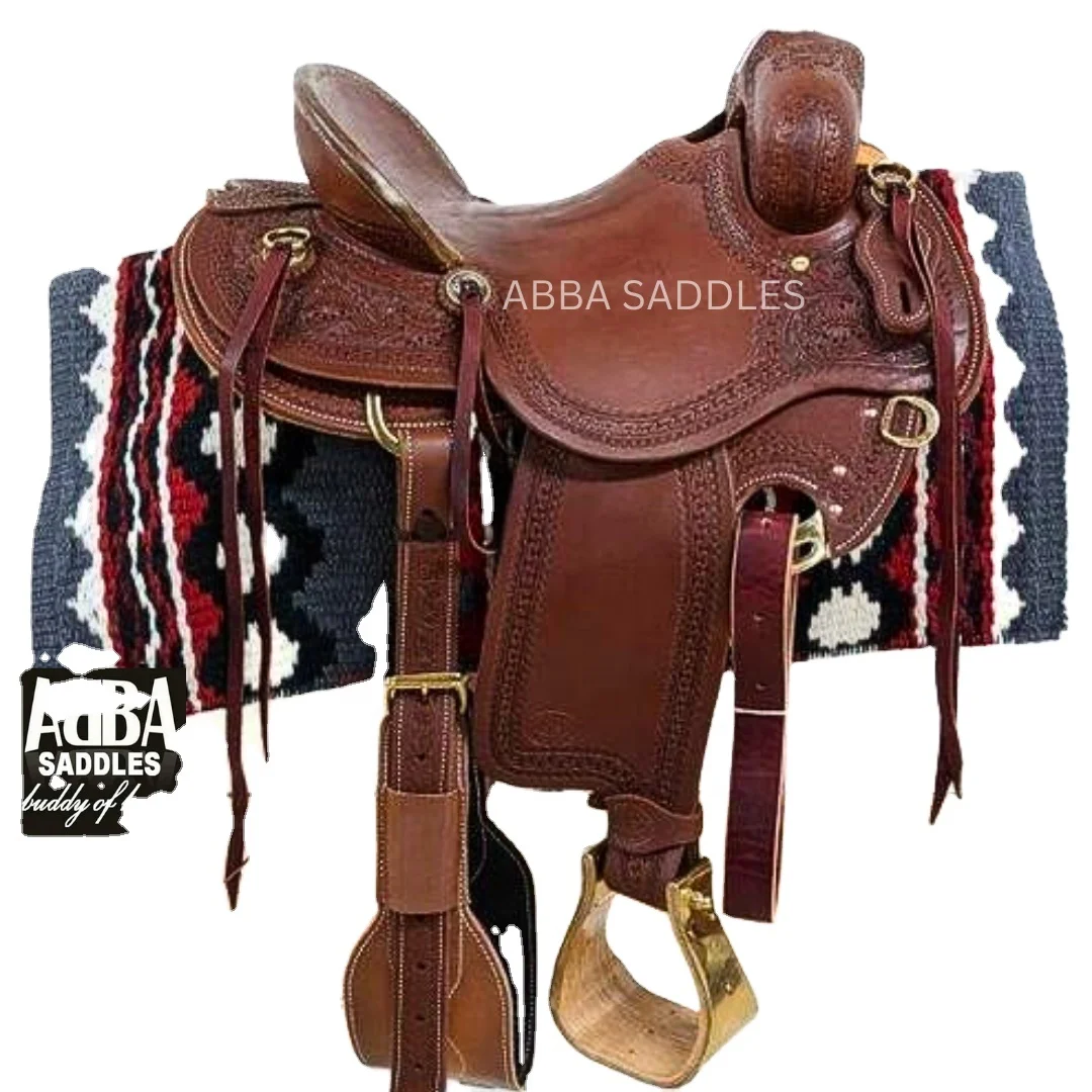 Hand Carved Western Saddle Best Quality Handmade Customized Color