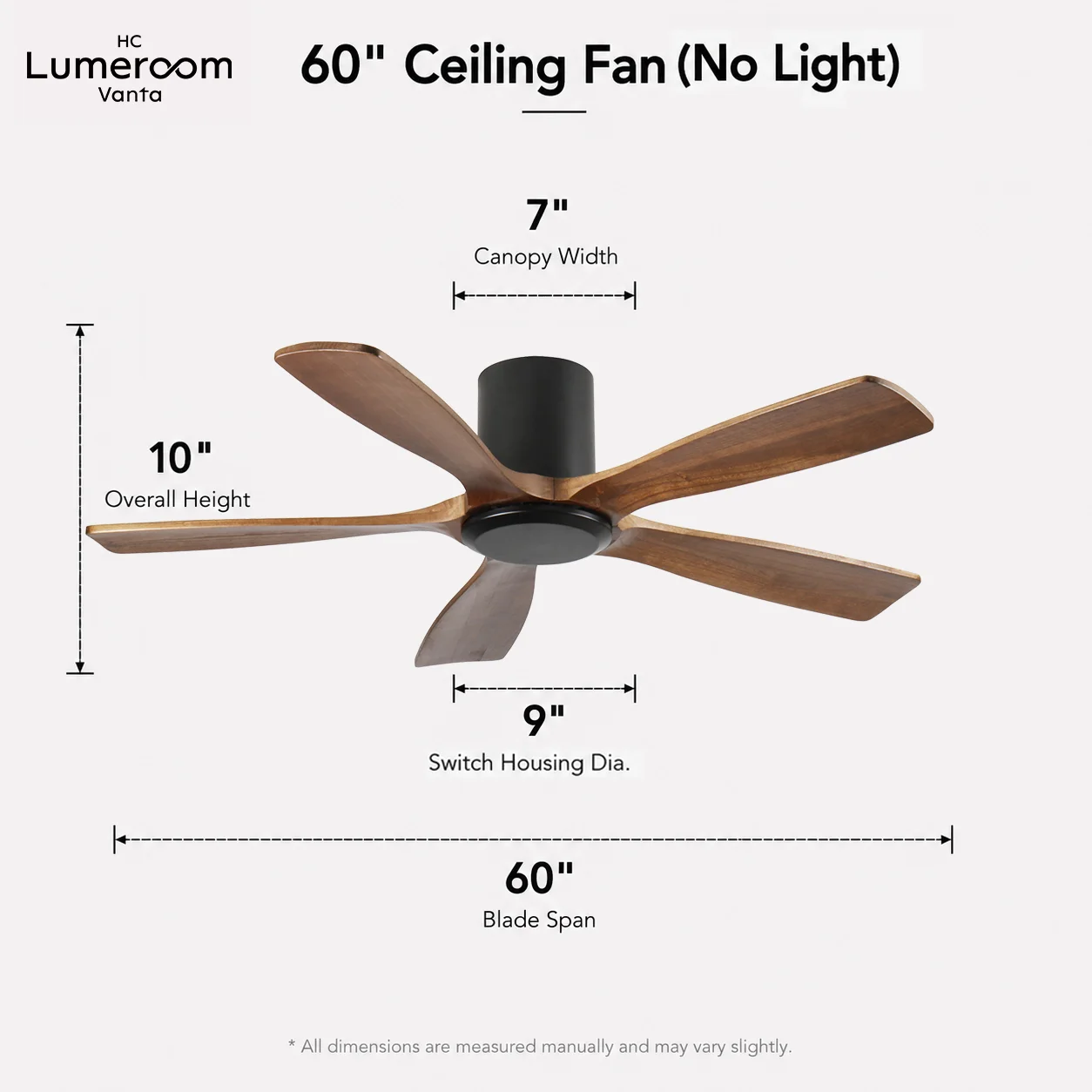 Ceiling Fan, USA, 50 W(0.07hp), Solid Wood + Metal - detail 10