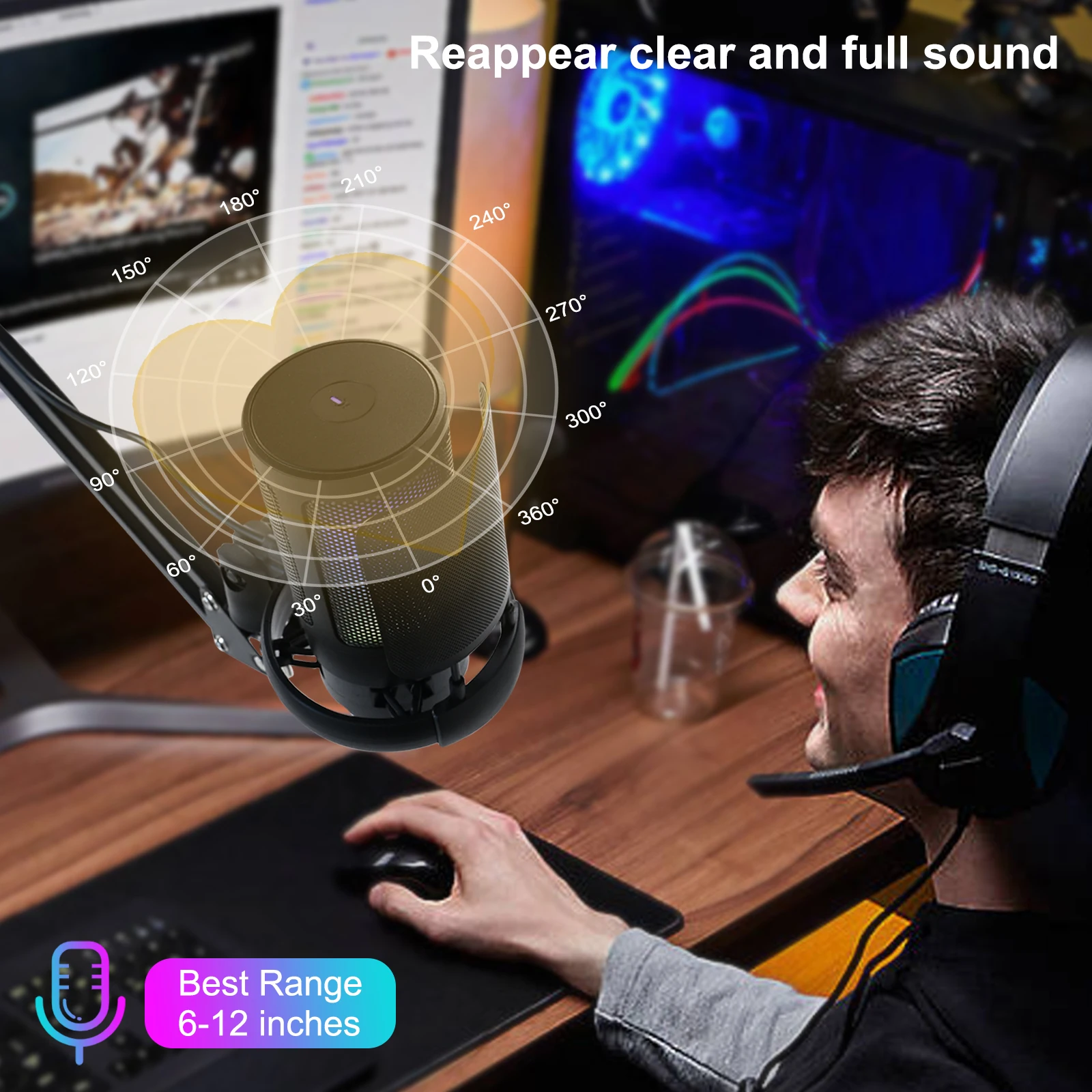 Fifine Gaming Microphone,Usb Pc Mic For Streaming,Podcasts,Recording ...