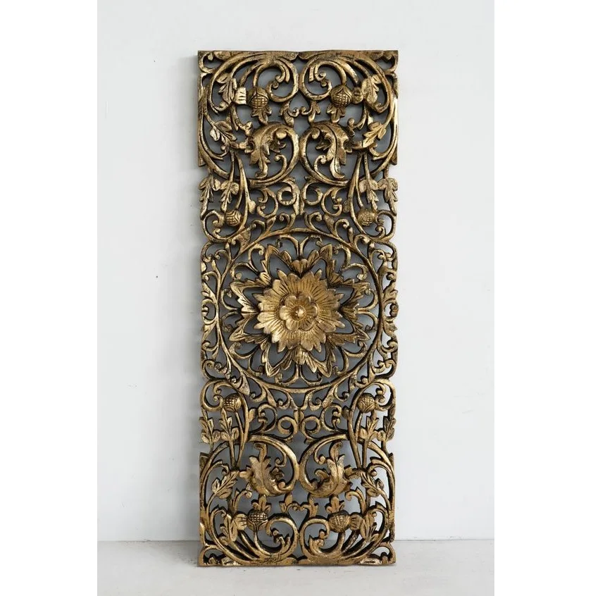 Newly Arrived Round Wall Panel With Hand Carving Design Walnut
