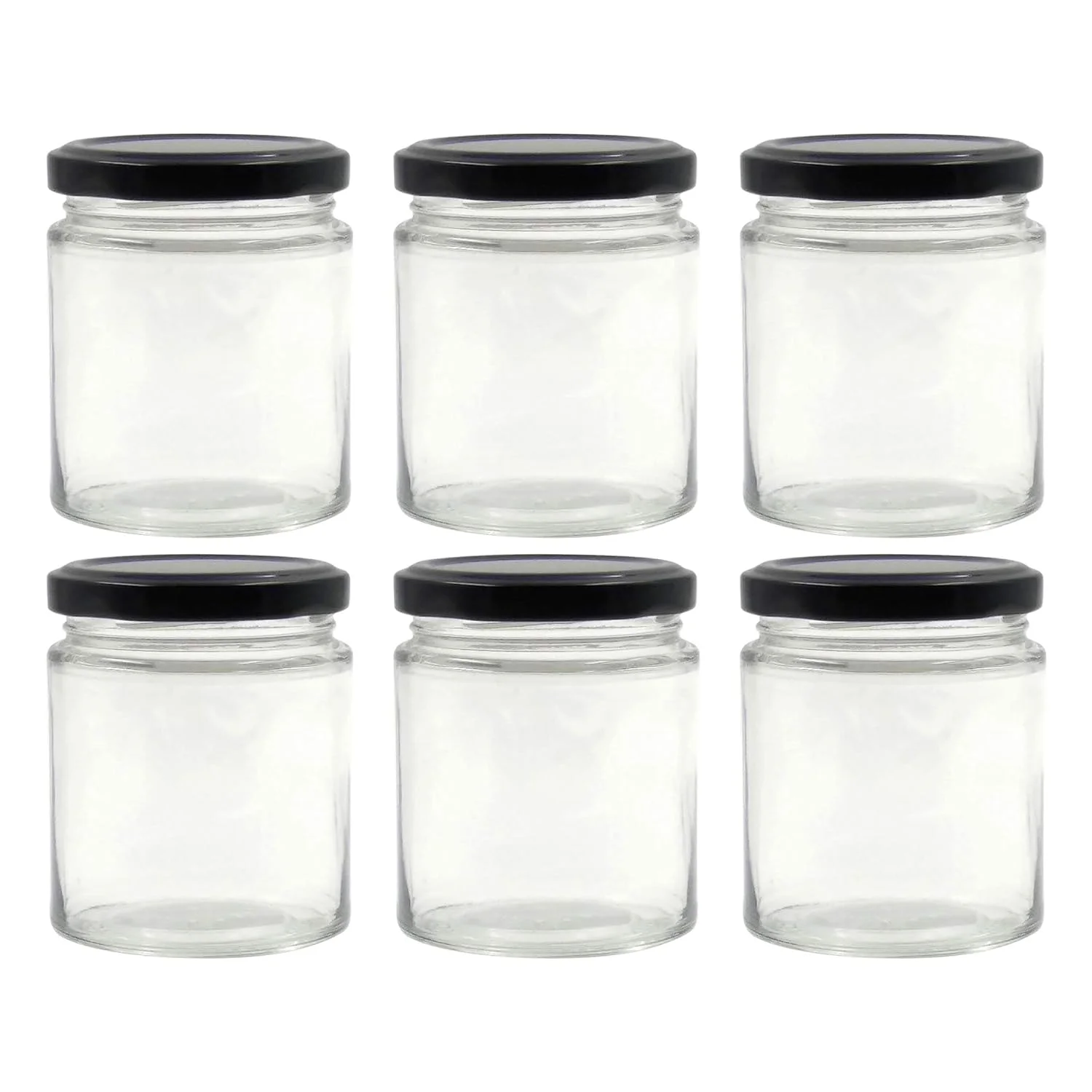 Glass Jar Round Shape With Metal Cap Rust Proof Air Tight Multiuse