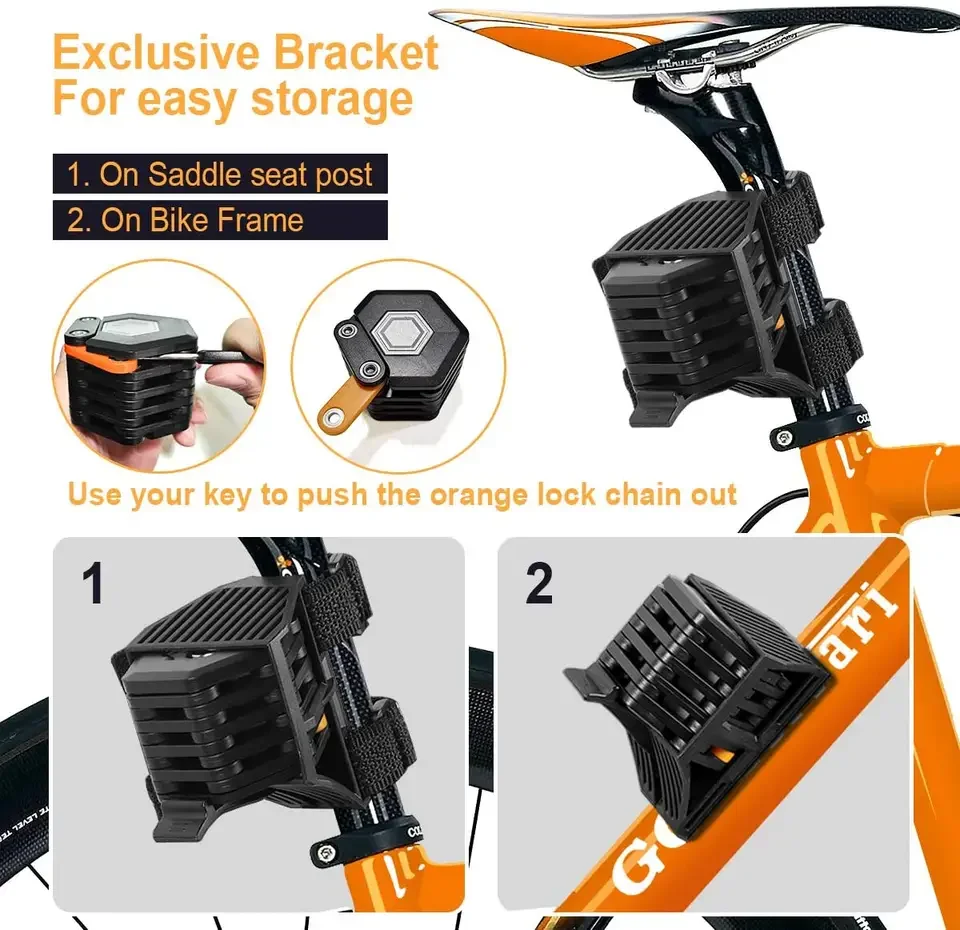 Sende Anti Theft Mini Foldable Lock Heavy Duty Alloy Steel Folding Bike