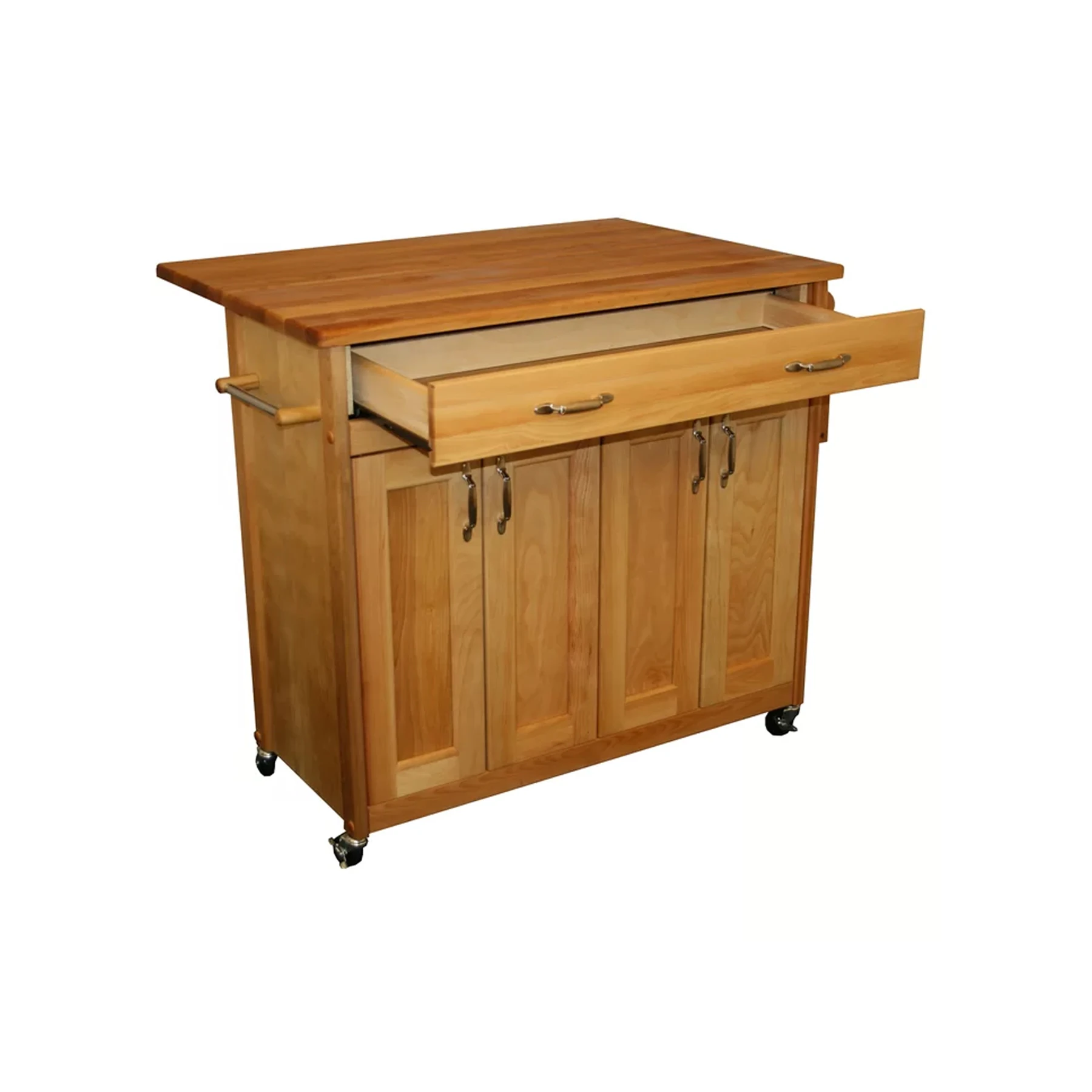 Modern Kitchen Island Solid Teak Wood Featuring Natural Finish For Home ...