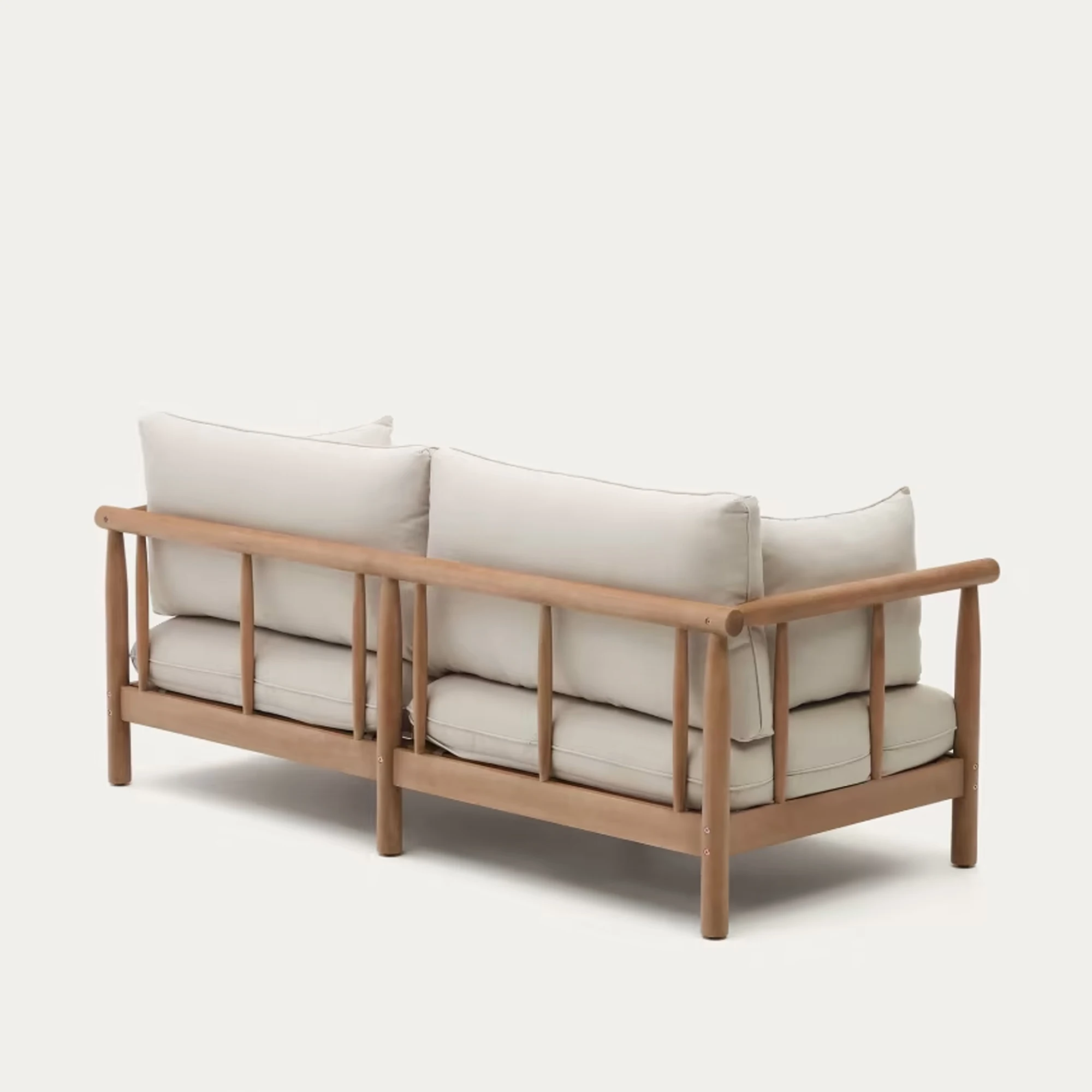 Outdoor Two Seater Sofa Natural Teak With Best White Cushion Otsuka