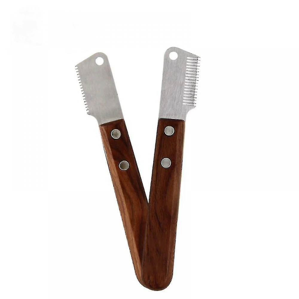 Pet Hair Removal Comb With Wooden Handle And Hanging Pet Hair Remover