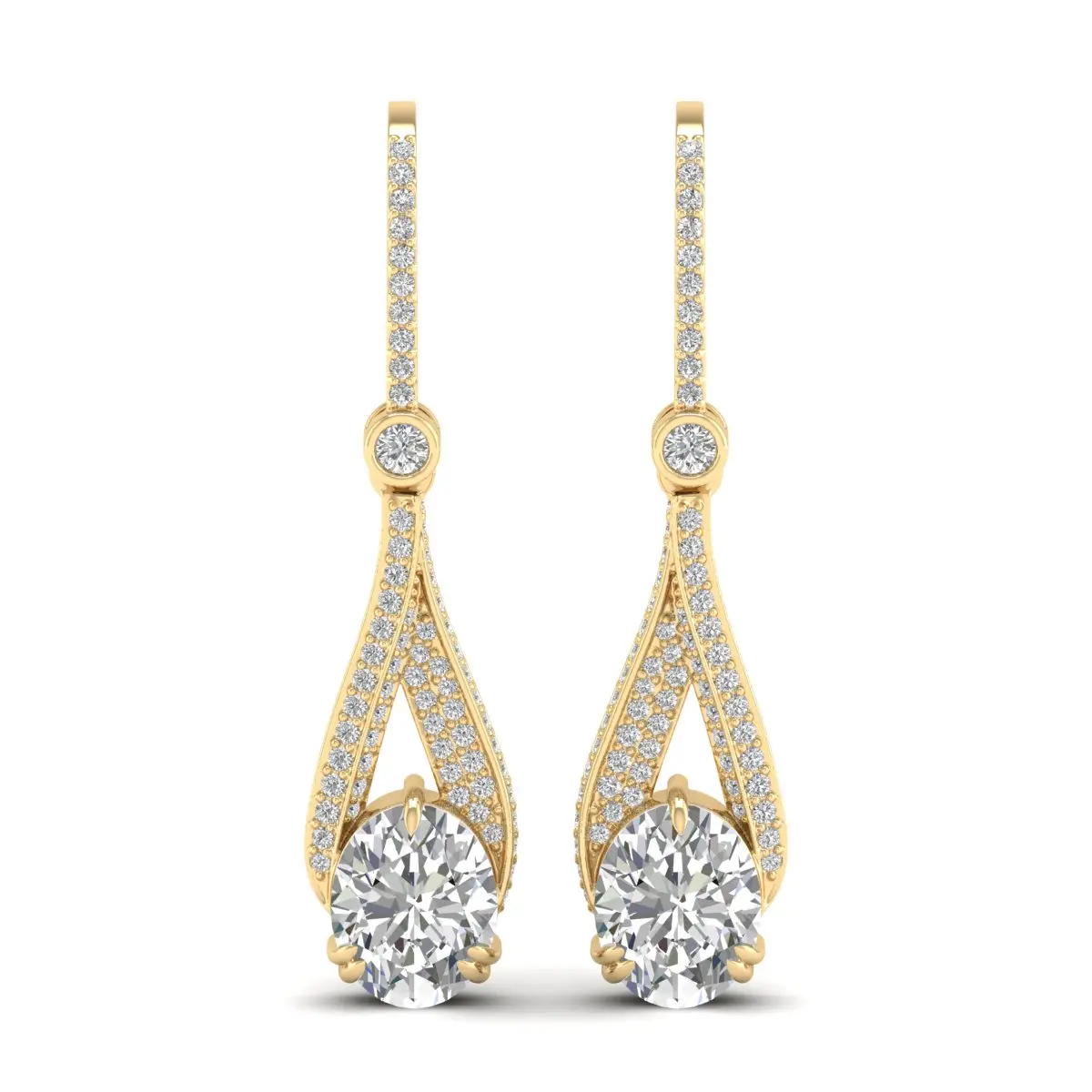 Factory Price Round Cut Moissanite 925 Silver Drop Earrings Women