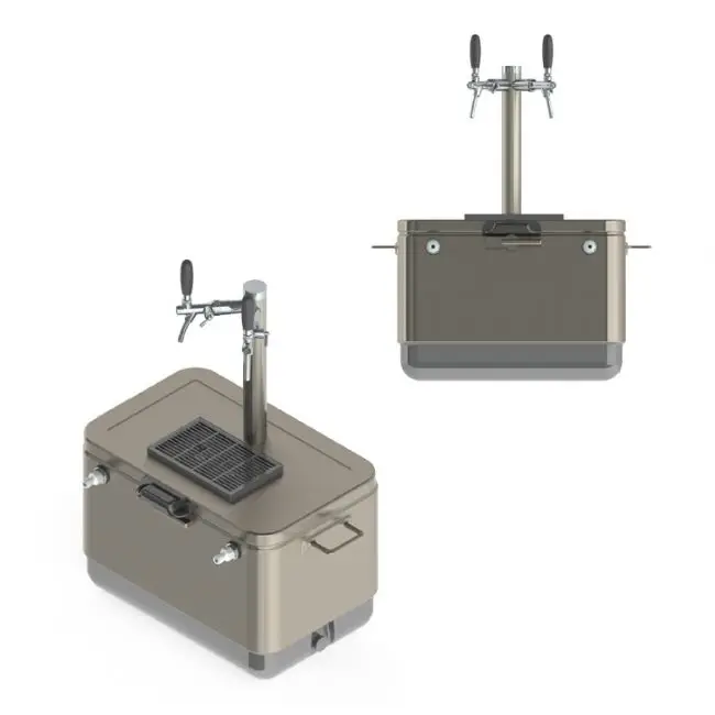 Steel Belted Jockey Box With 1/2/3 Taps Tower Beer Cooler Cooling Box