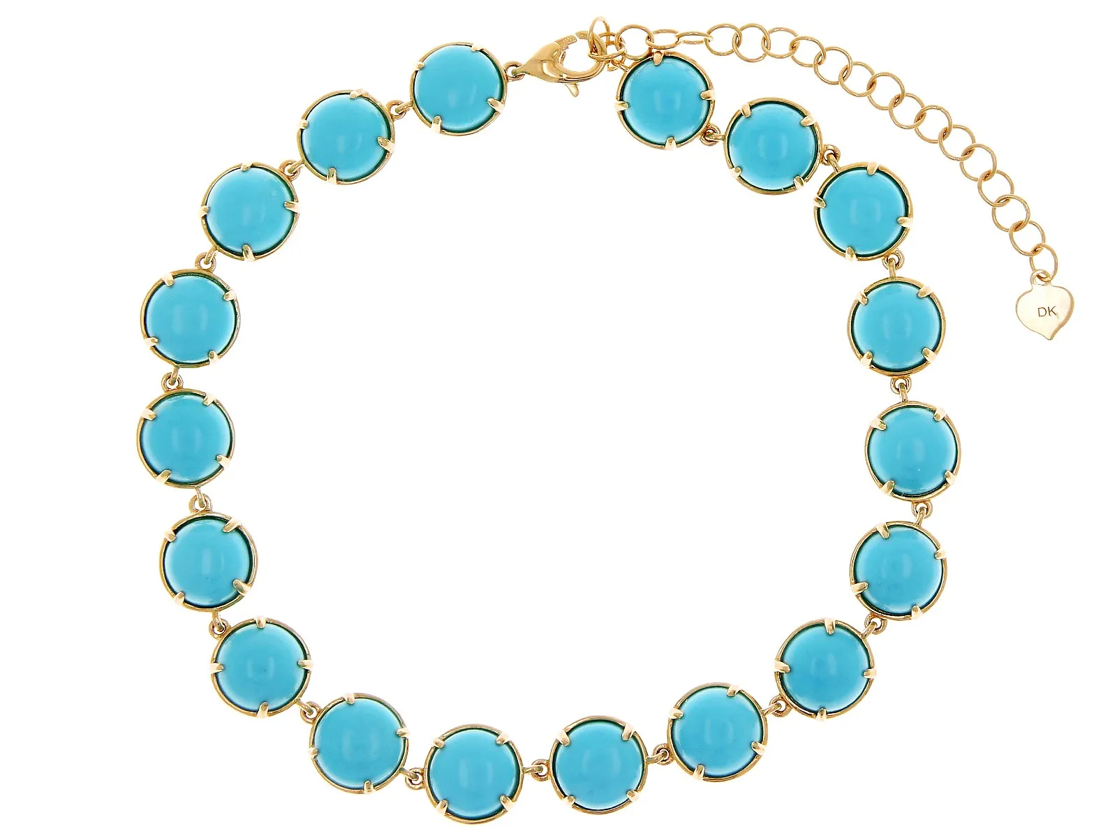 Blue Sleeping Beauty Turquoise 14k Yellow Gold Bracelet | Elegant ...