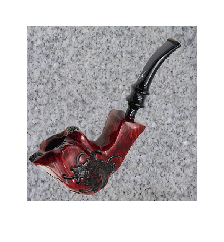 Long Factory Direct Fancy Wood Crafts Smoke Beech Wood Carved Custom Handcrafted Wooden Pipes