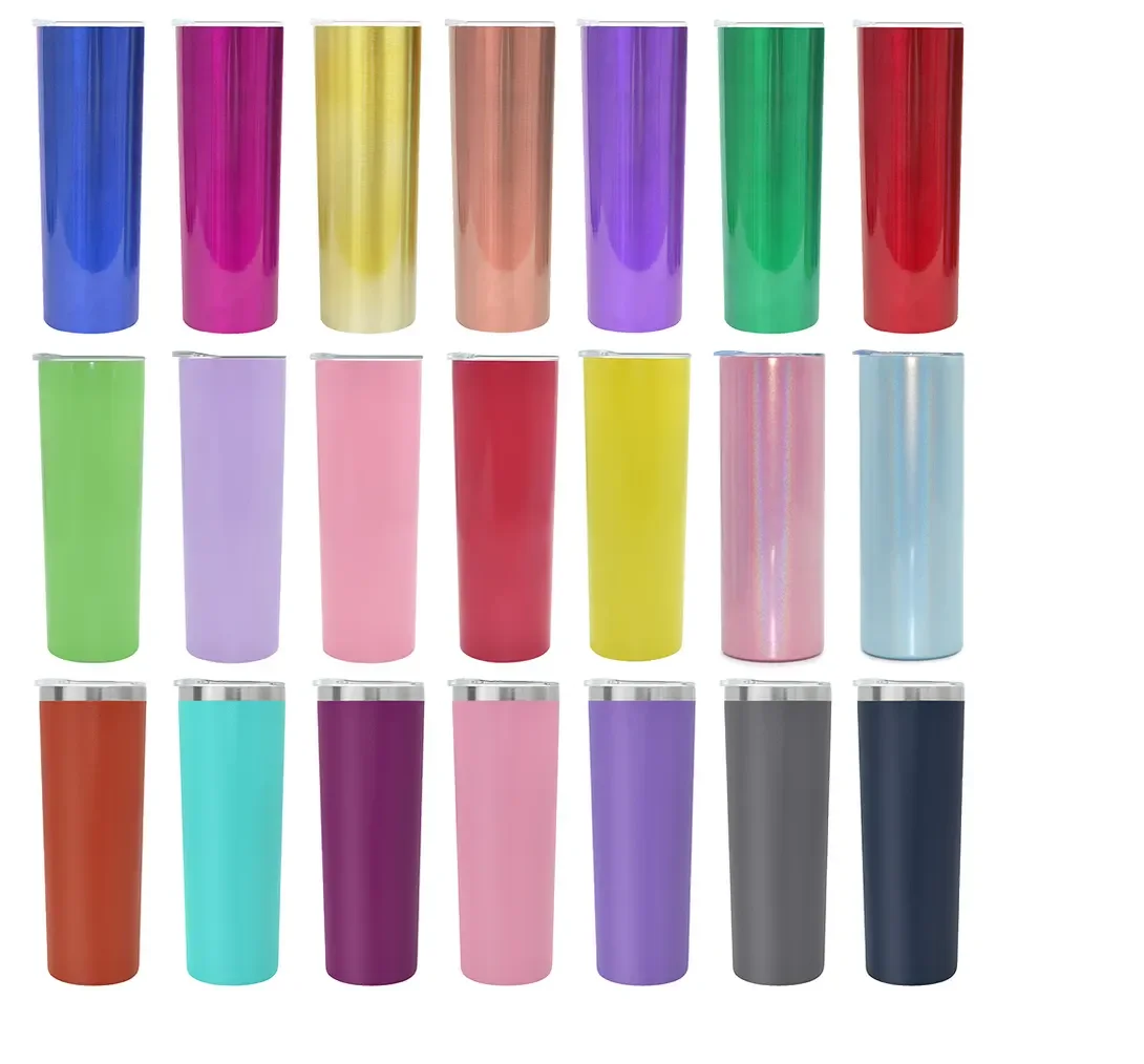 Wholesale White Blank Tumblers 20oz 30oz Stainless Steel Straight Sublimation Tumbler Straight