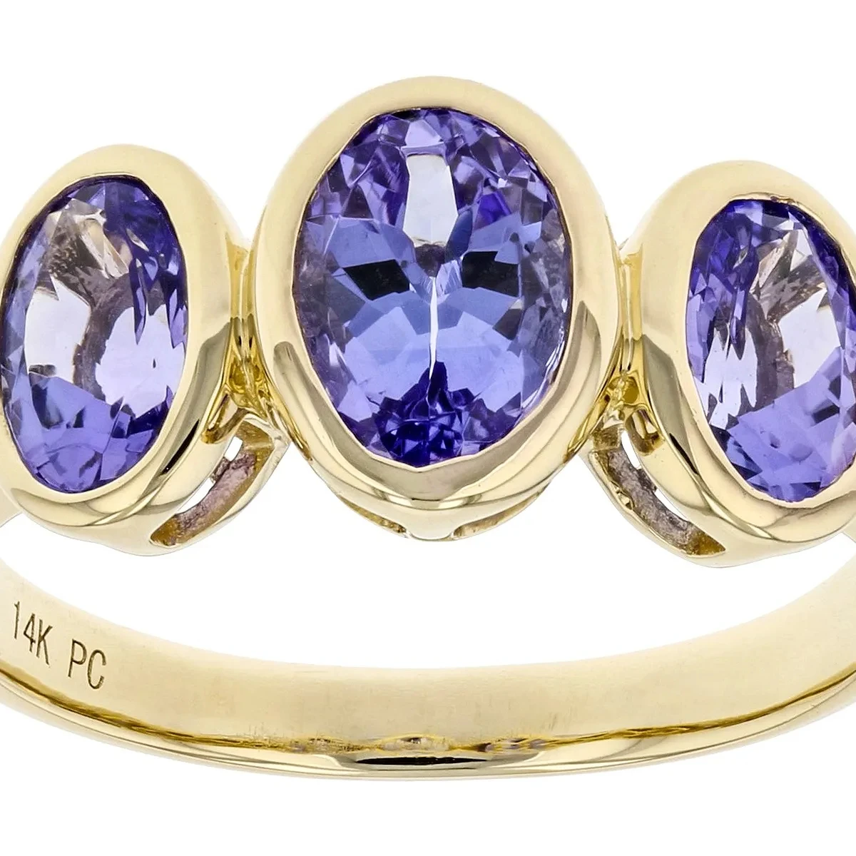 Tanzanite Radiance: Blue Tanzanite 14k Yellow Gold Ring  Elegant Fine 