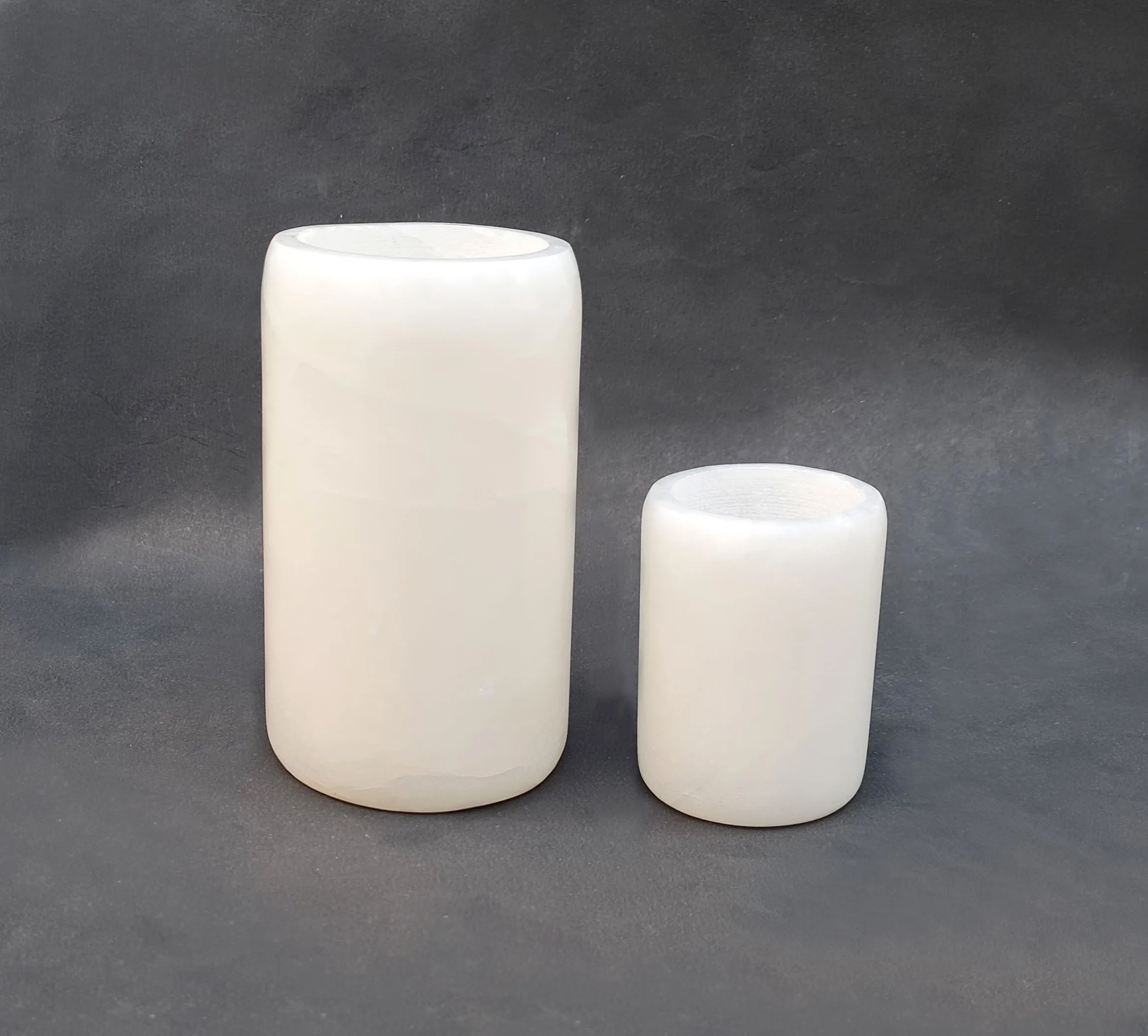 Natural Stone White Alabaster Candle Jar Votive Tea Light Holder With