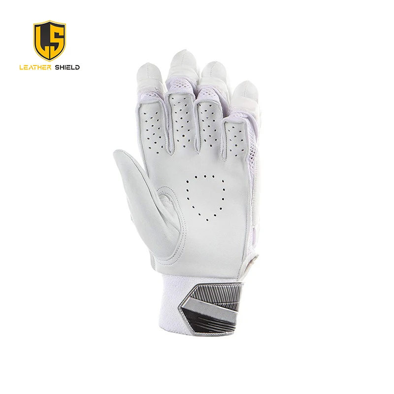 White And Black Customize Cricket Batting Gloves Wholesale Low Price