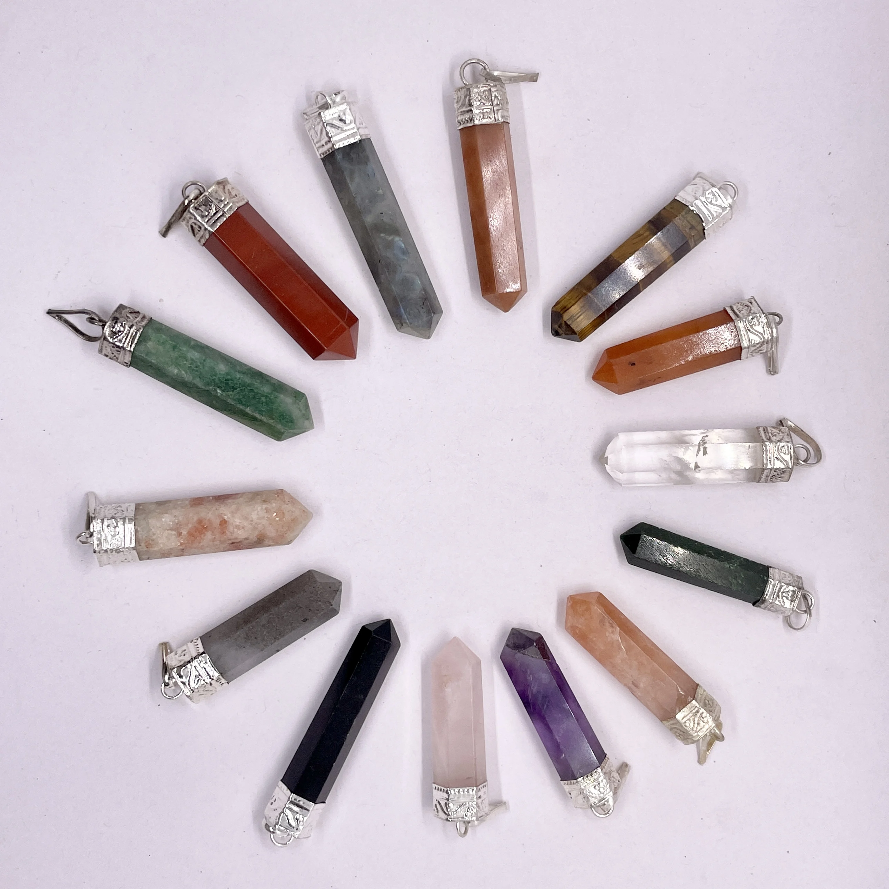 Sunstone Point Pencil Pendant Gemstone Necklace Pendants Wholesale