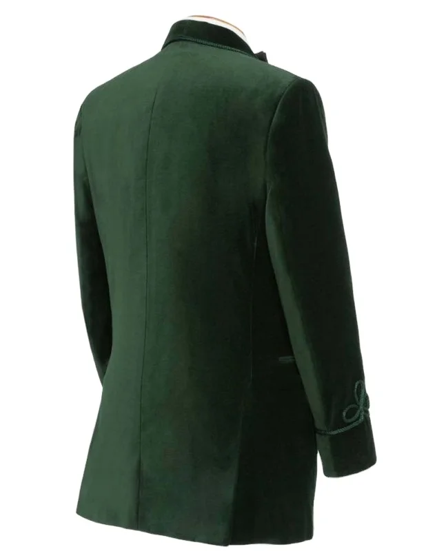 Caversham Smoking Jacket Green Velvet Material Custom Made Smoking