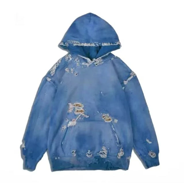 Double Layer Vintage Acid Washed Oversized Distressed Acid Washed ...