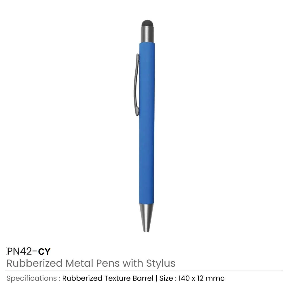 Wholesale Price Rubberized Barrel Design Metal Pen With Stylus Touch