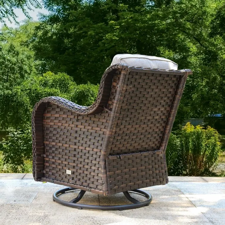 brice rocking swivel patio chair with cushions