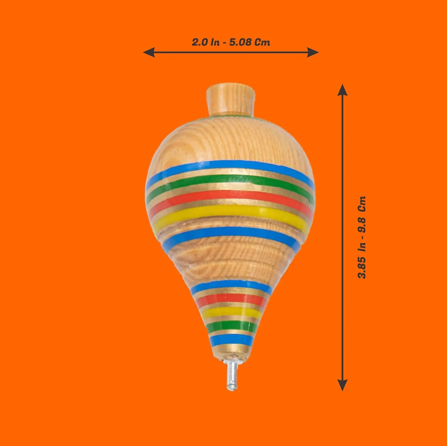 Spinning Top 2 pack Wood Carved Spinning Tops Sturdy Steel Point For
