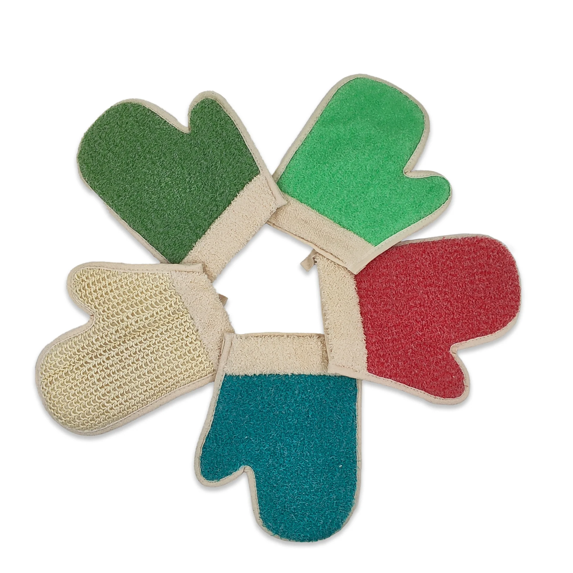 Polycotton Bath Glove With Thumb 100 Natural Bath Loofah Body Washer