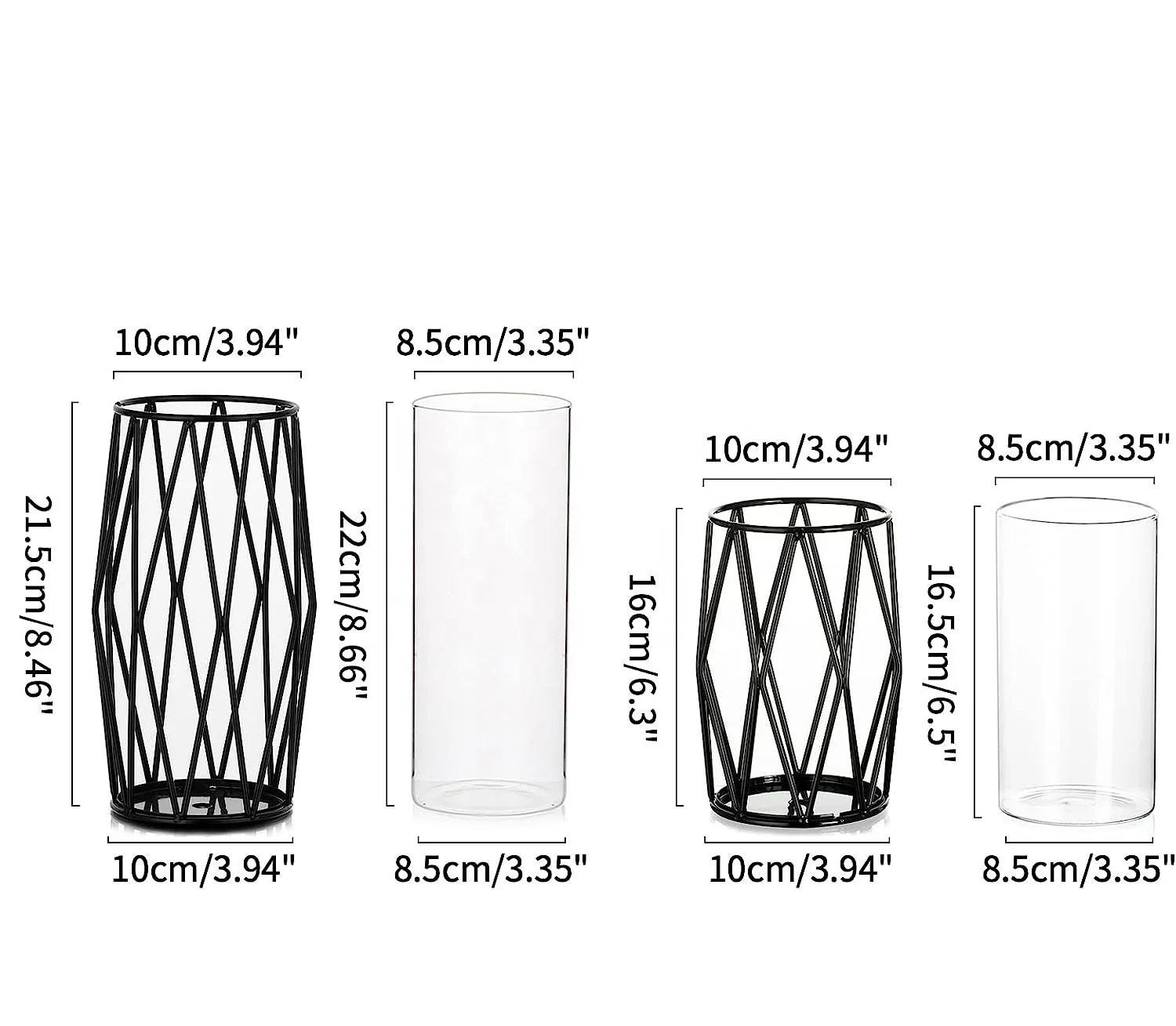 Geometrical Structured Wire Mesh Candle Holder With Glass Cover Durable
