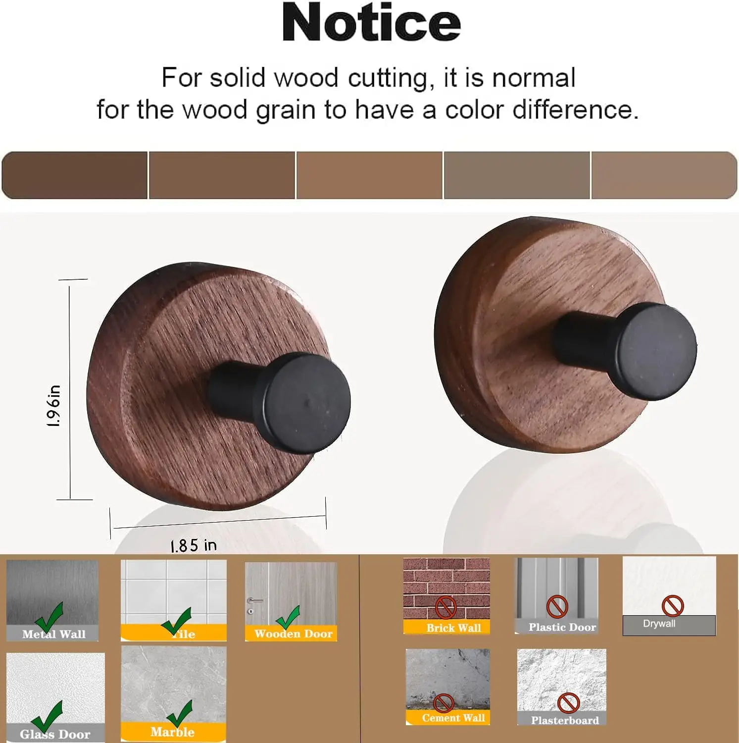 Fresh Look at Adhesive Wooden Wall Hooks For Hanging 3 Pack Modern Coat