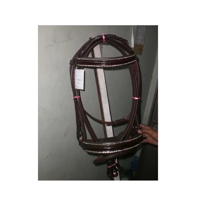 Horse Double Bridle Rhinestone Horse Double Bridle Leather Bridles With