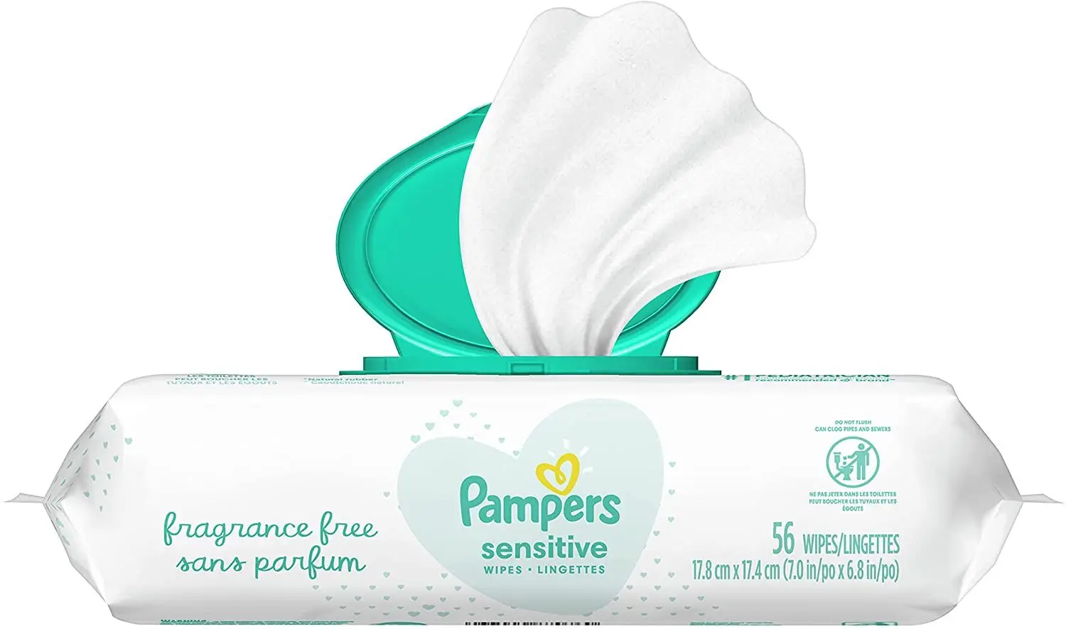 Baby Wipes,Pampers Sensitive Water Based Baby Diaper Wipes,Hypoallergenic And Unscented,8 Pop