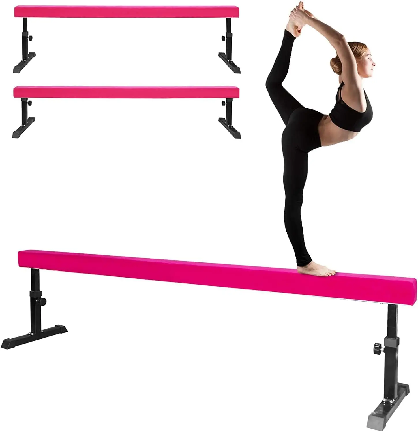 Adjustable Balance Beam Gymnastics Exercise Training Equipment Gym With Legs Suede Balance Beam