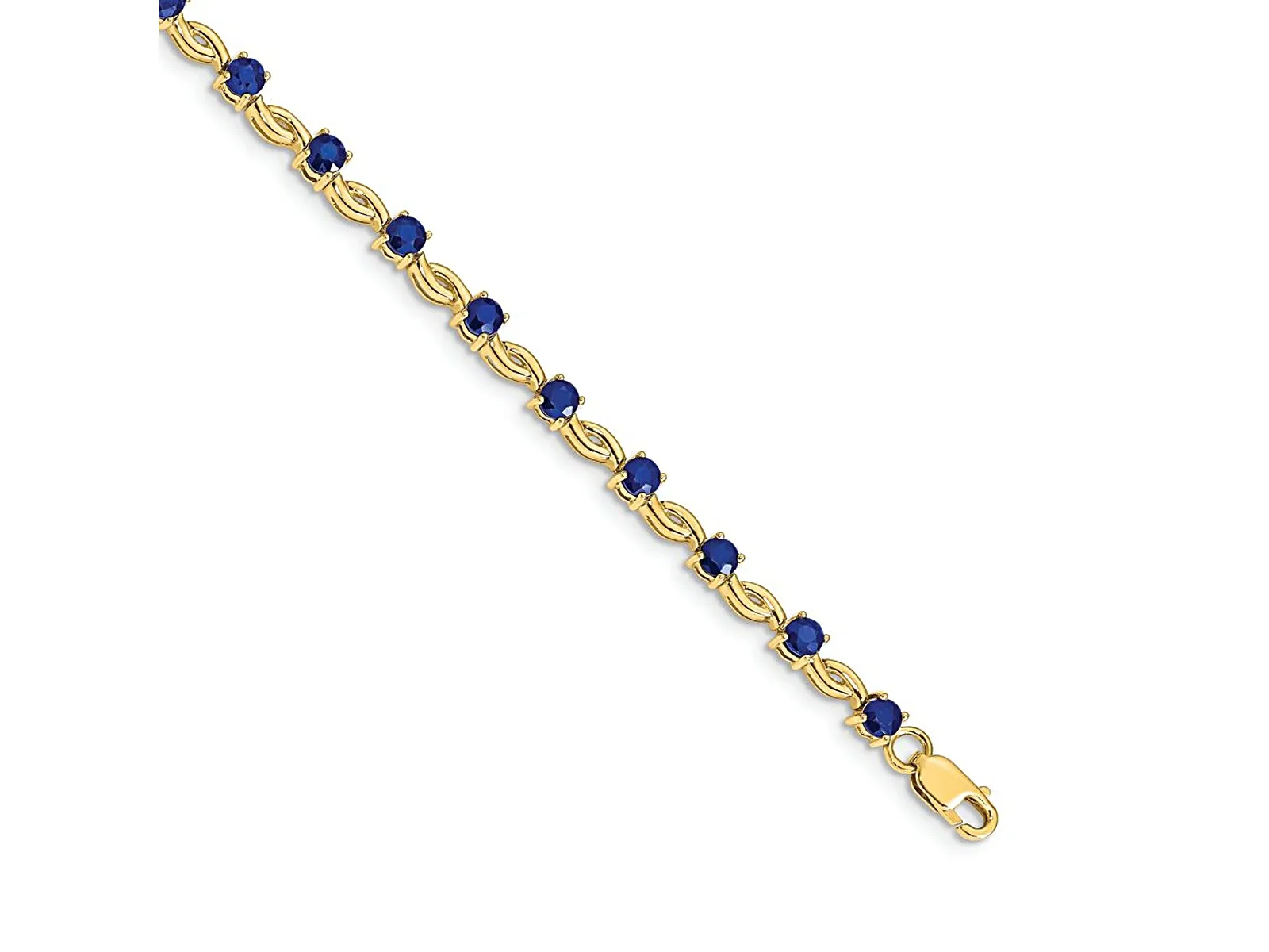 Sapphire 14k Yellow Gold Bracelet Exquisite Gemstone Accent Fine Jewelry For Timeless Style