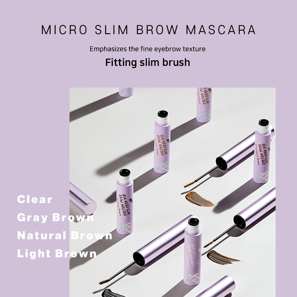 Ibim Micro Slim Brow Mascara Clear/grey Brown/natural Brown Made In