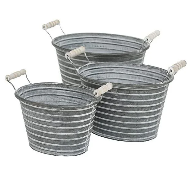 Galvanized Bucket Planters Galvanized Metal Bucket Planter Galvanized
