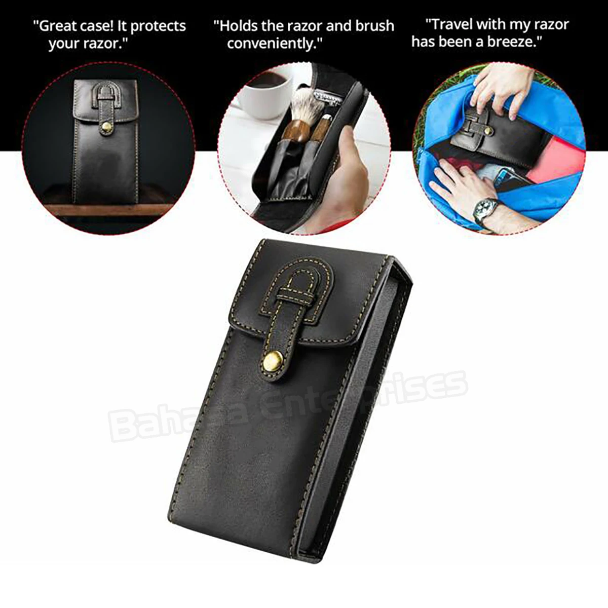 Private Label Leather Razor Travel Case Wholesale Safety Razor