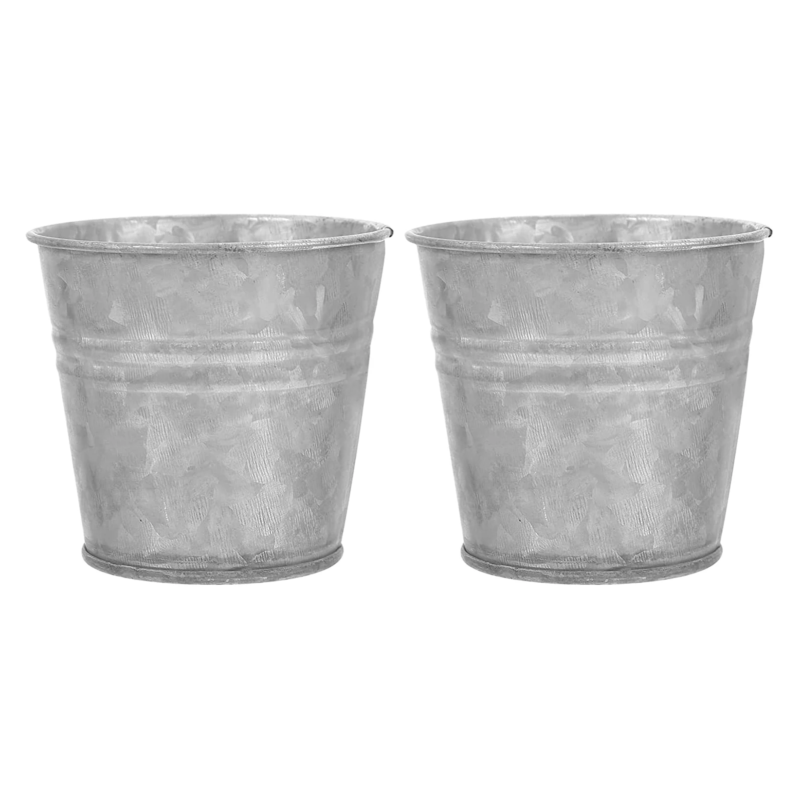 Galvanized Garden Planter And Flower Bucket With Handles Customized