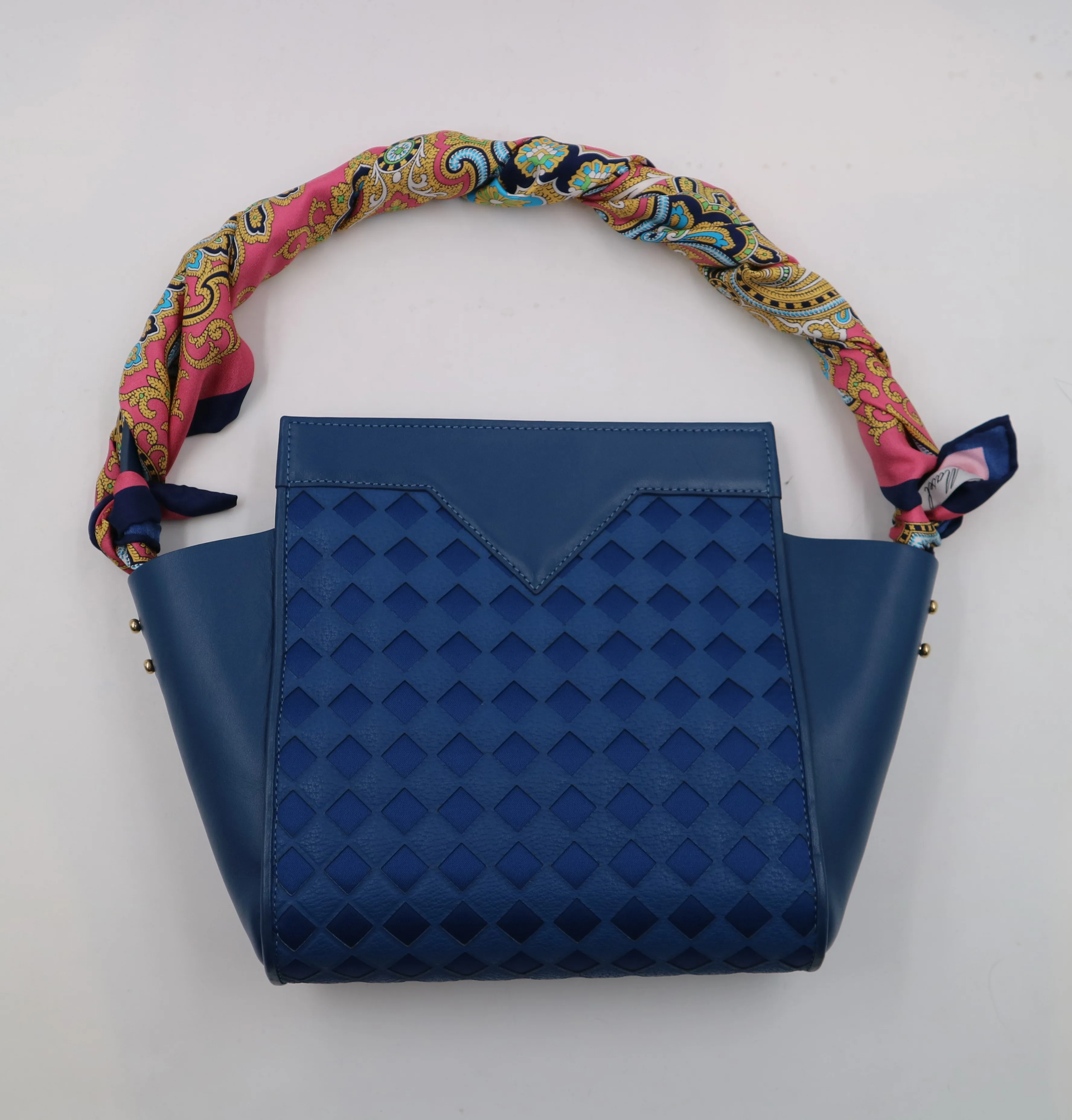 100 Made In Italy Silk Scarf Purple And Green Cat Tribal Timeless