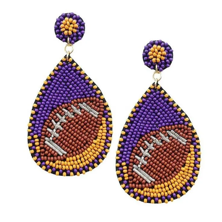 Seed Beaded Soccer Dangle Earrings Buy Soccer Ball Earrings Soccer