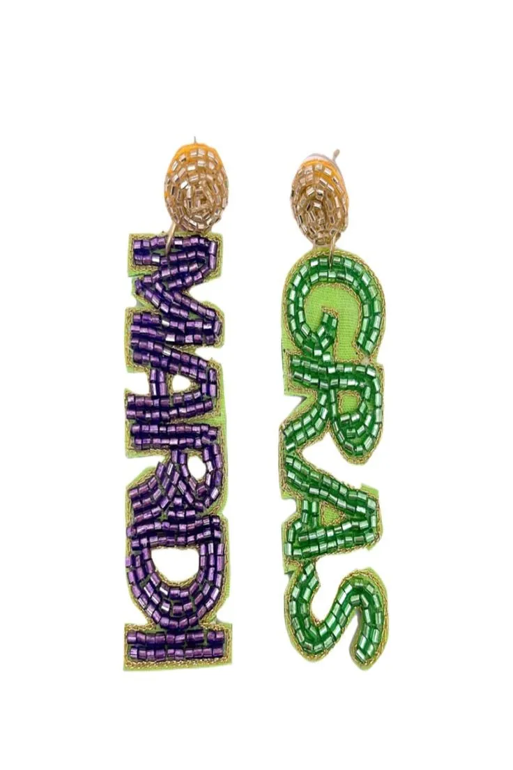 mardi gras statement earrings