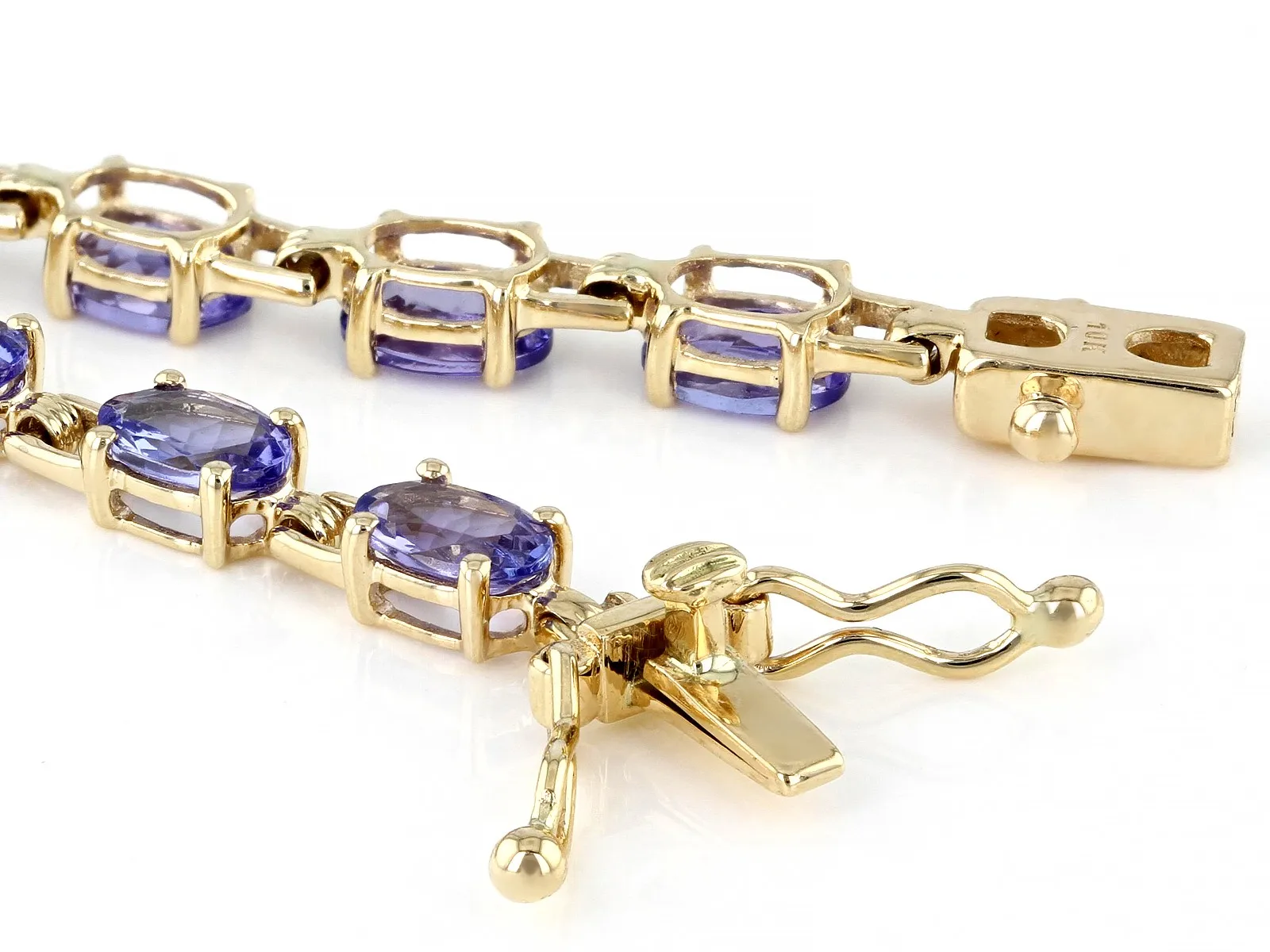 Blue Tanzanite 10k Yellow Gold Tennis Bracelet | Elegant Fine Jewelry ...