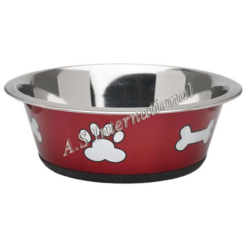 View of Hot Sale Metal Slow Feeder Dog Bowl Customized Color Printed Rubber ...