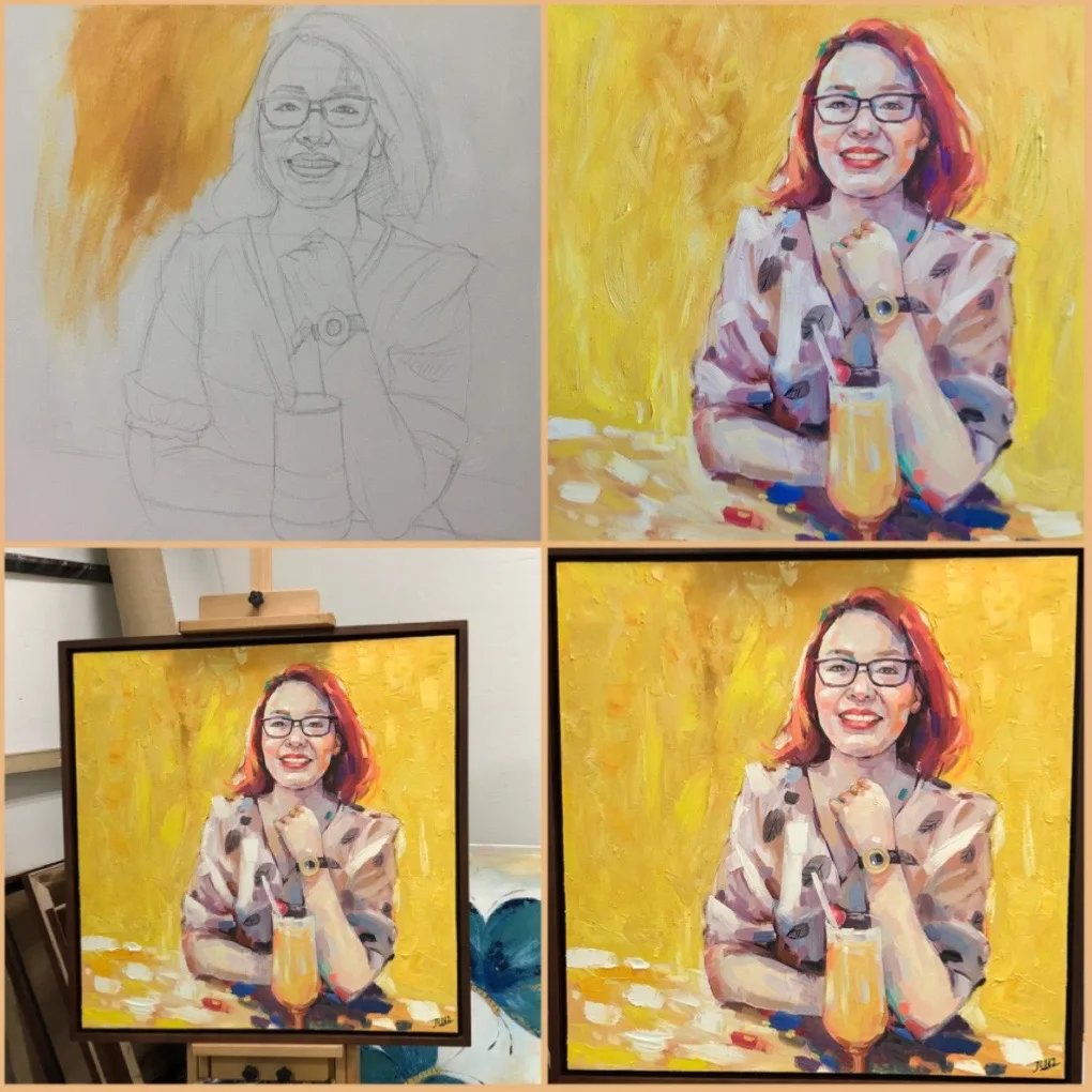 Custom Portrait Paintings Oil Painting On Canvas Modern Oil Painting