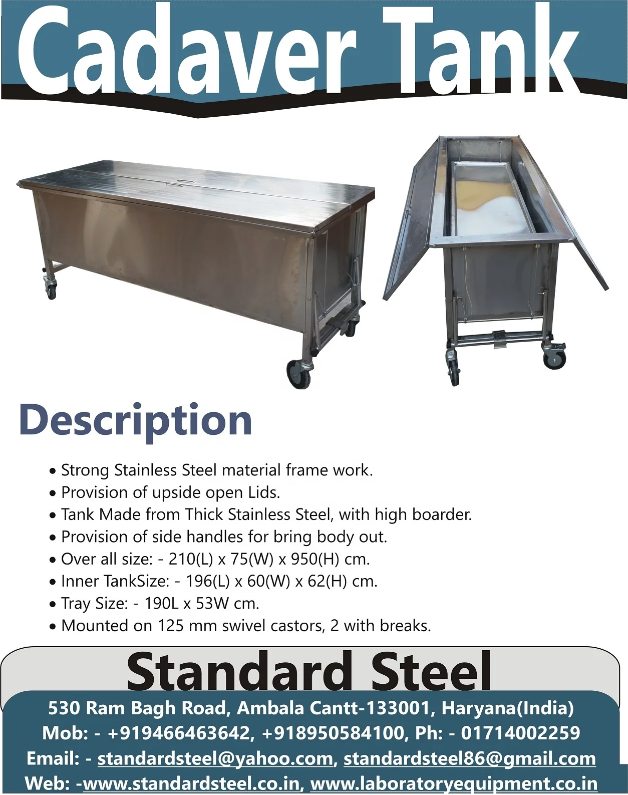 Cadaver Dead Body Storage Tank Ss304 Dead Body Preservation Tank Corpse