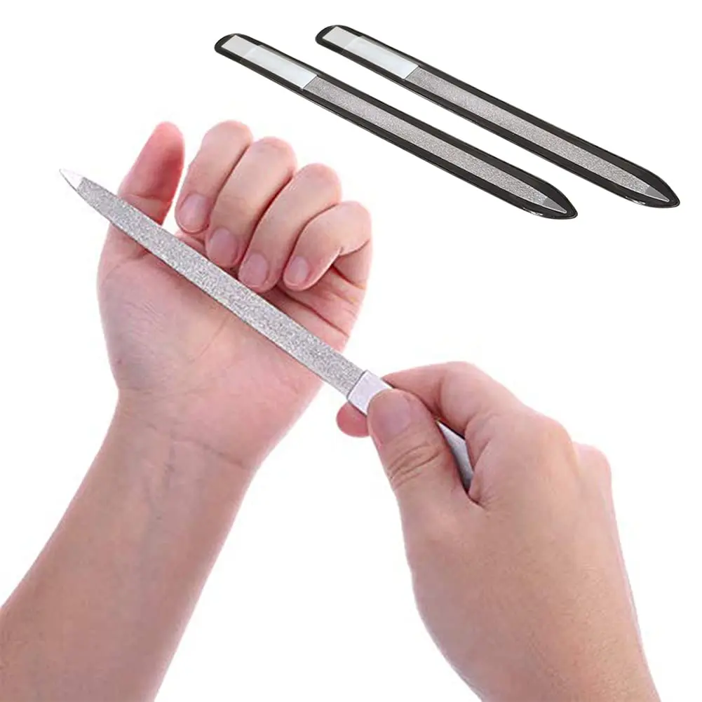 Metal Sword Nail Files Stainless Steel With Plastic Non Slip Handle