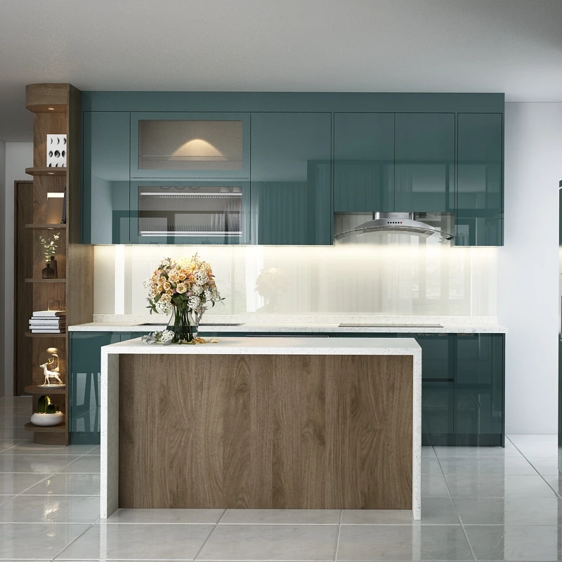 Kitchen Wood Veneer Melamine Laminate Mfc Mdf Customized