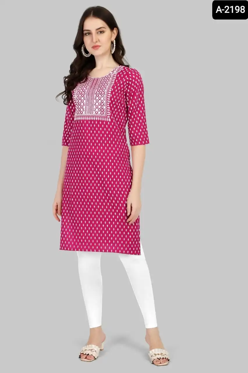New Designer Ready To Wear Crape Kurtis With Embroidery Work Casual And