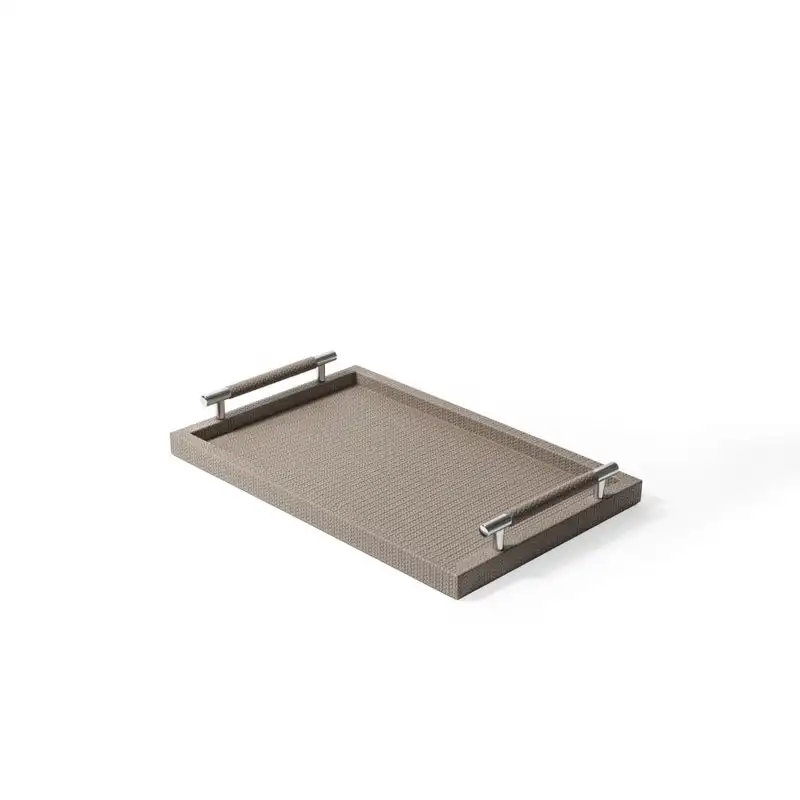Modern Serving Tray For Home Hotel & Restaurant Silver Color Modern Serving Trays Square Shape
