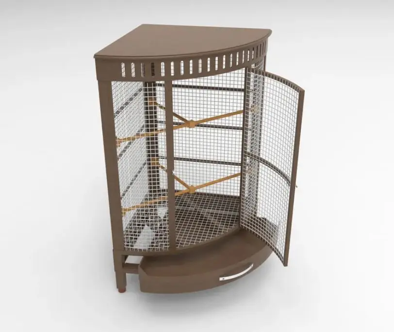 Photo inspiration: Visual Reference: Angular Wooden Parrot Cage Design Office Decor Decorative Vintage Green