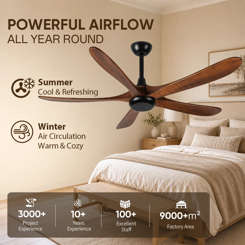 Ceiling Fan, USA, 50 W, Solid Wood + Metal - detail 4