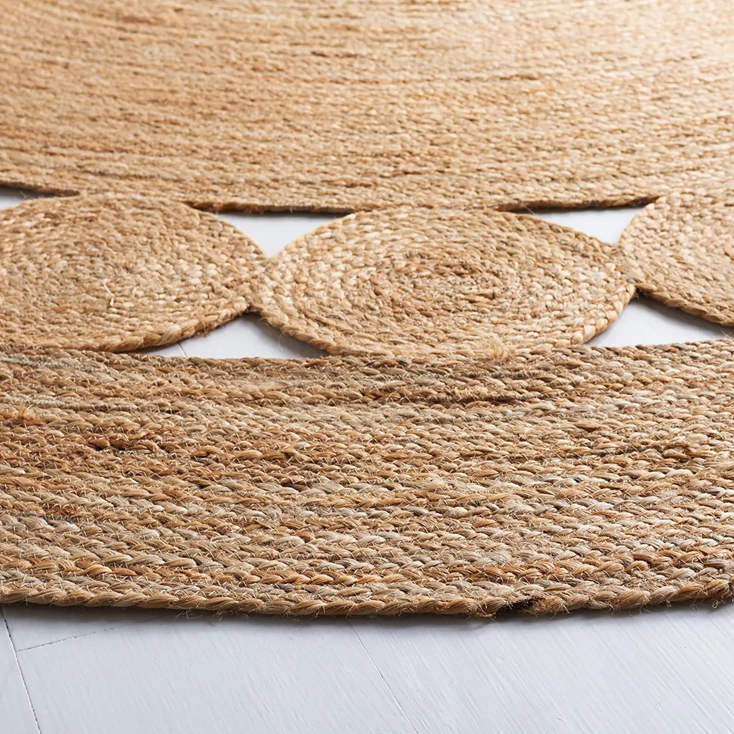 Natural Fiber Round Collection 6' Handmade Boho Charm Farmhouse Jute