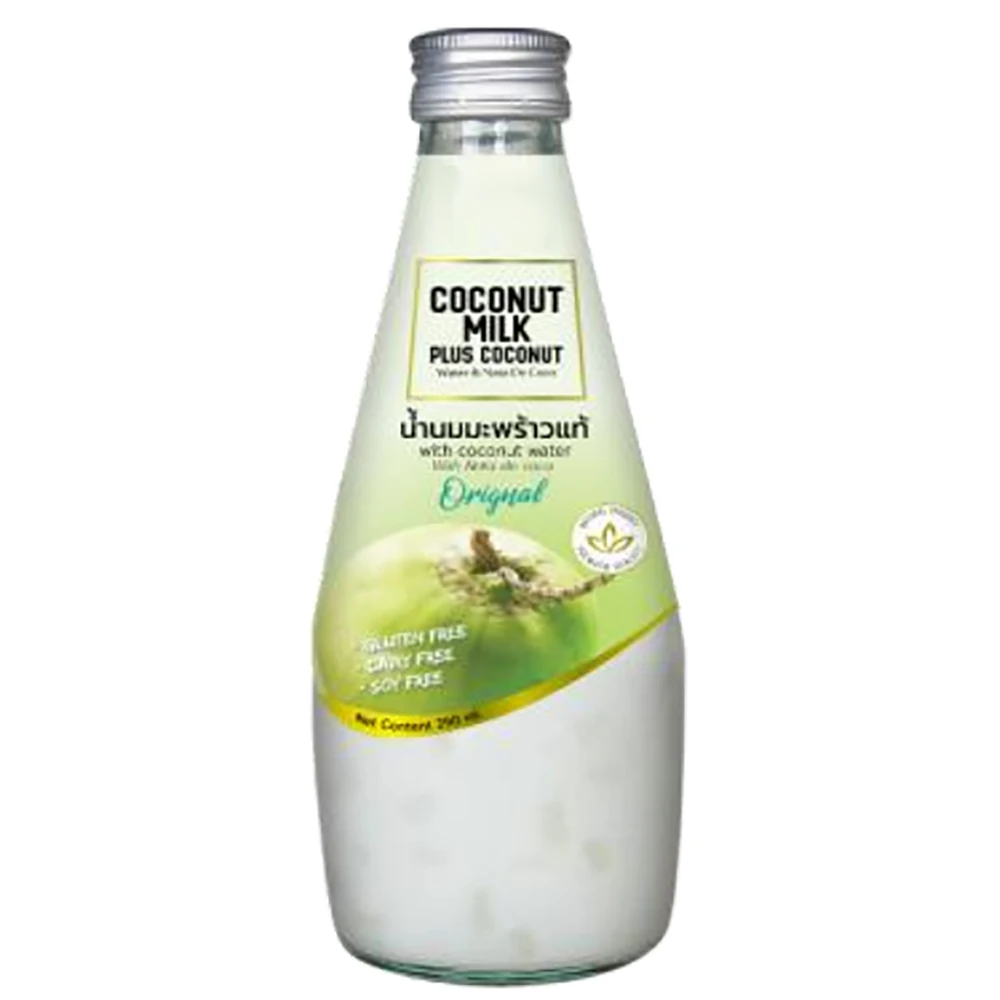 Coconut Milk Drink With Nata De Coco Originl Flavor In Glass Bottle Oem