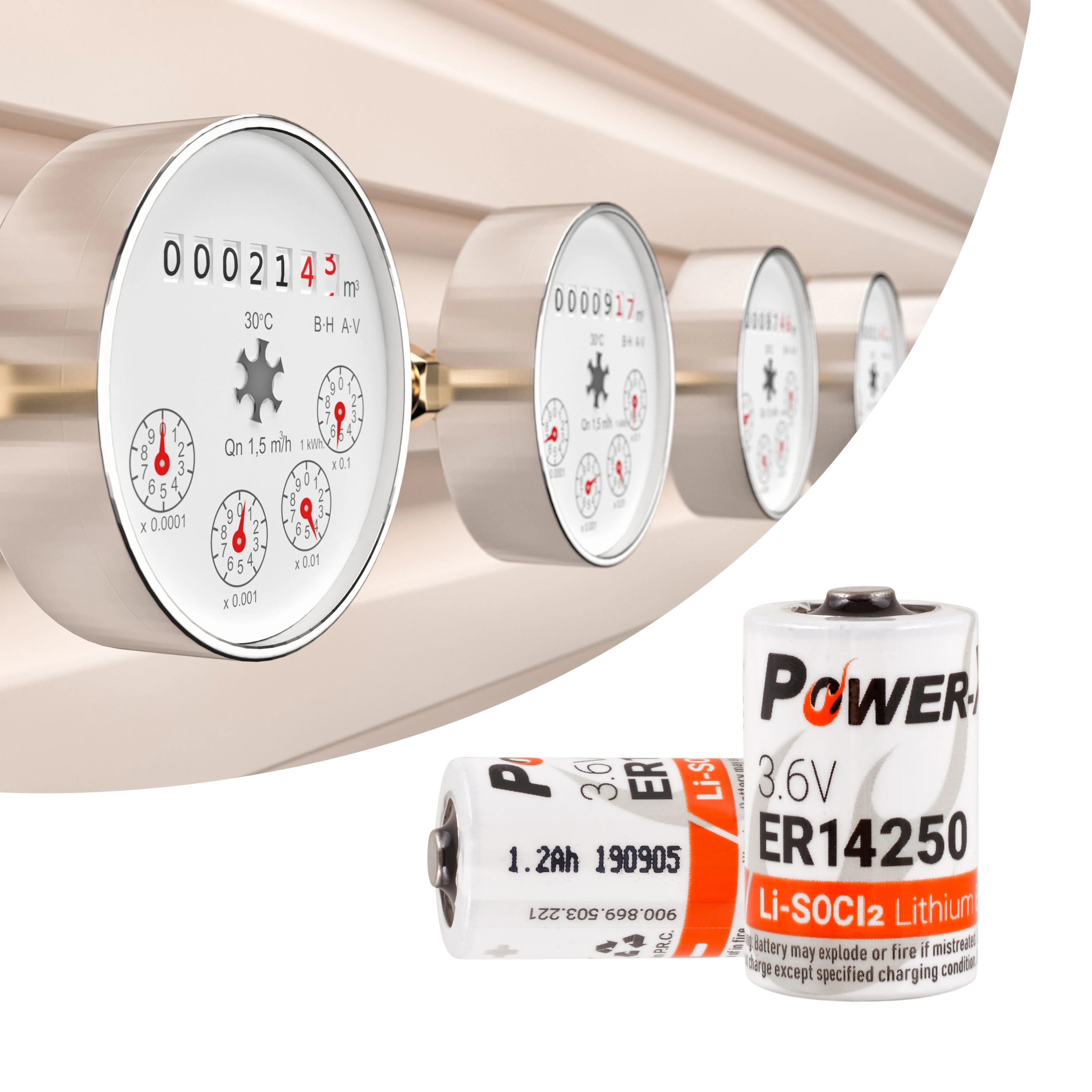 Powerxtra 3.6v Er14250 1/2aa Size Lisoci2 Lithium Battery Cylindrical Meter Batteries Water
